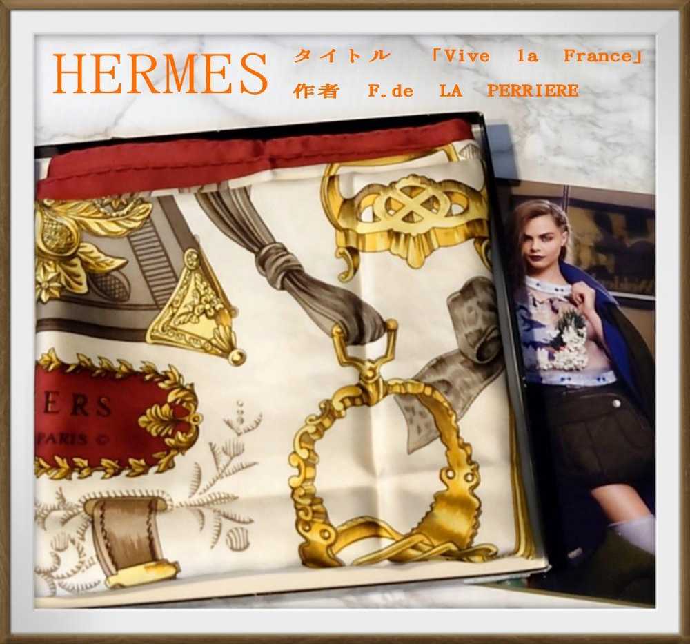 [Used Scarf] Hermes Vive La France/Kare90/Silk/Sc… - image 1