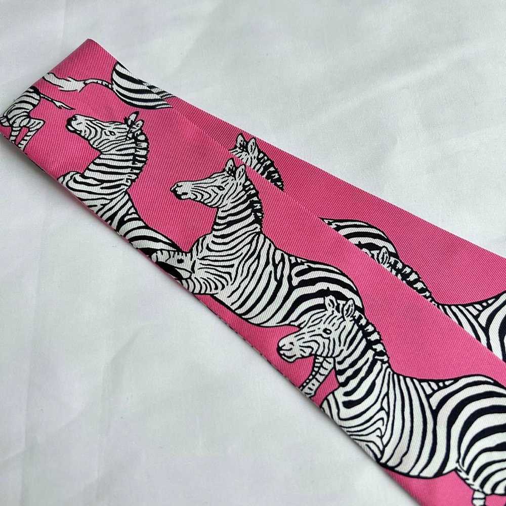 [Used Scarf] Hermes Twilly Zebra Les Zebres Pink - image 3