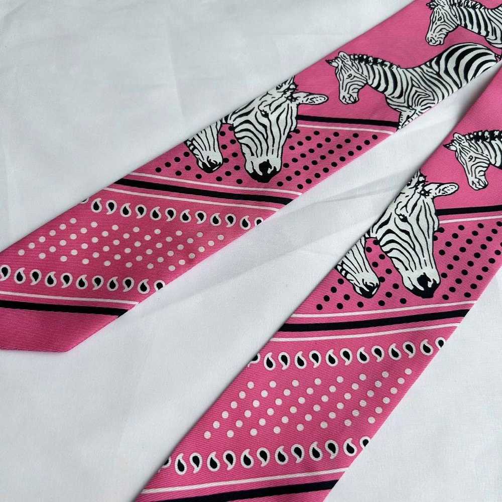 [Used Scarf] Hermes Twilly Zebra Les Zebres Pink - image 6
