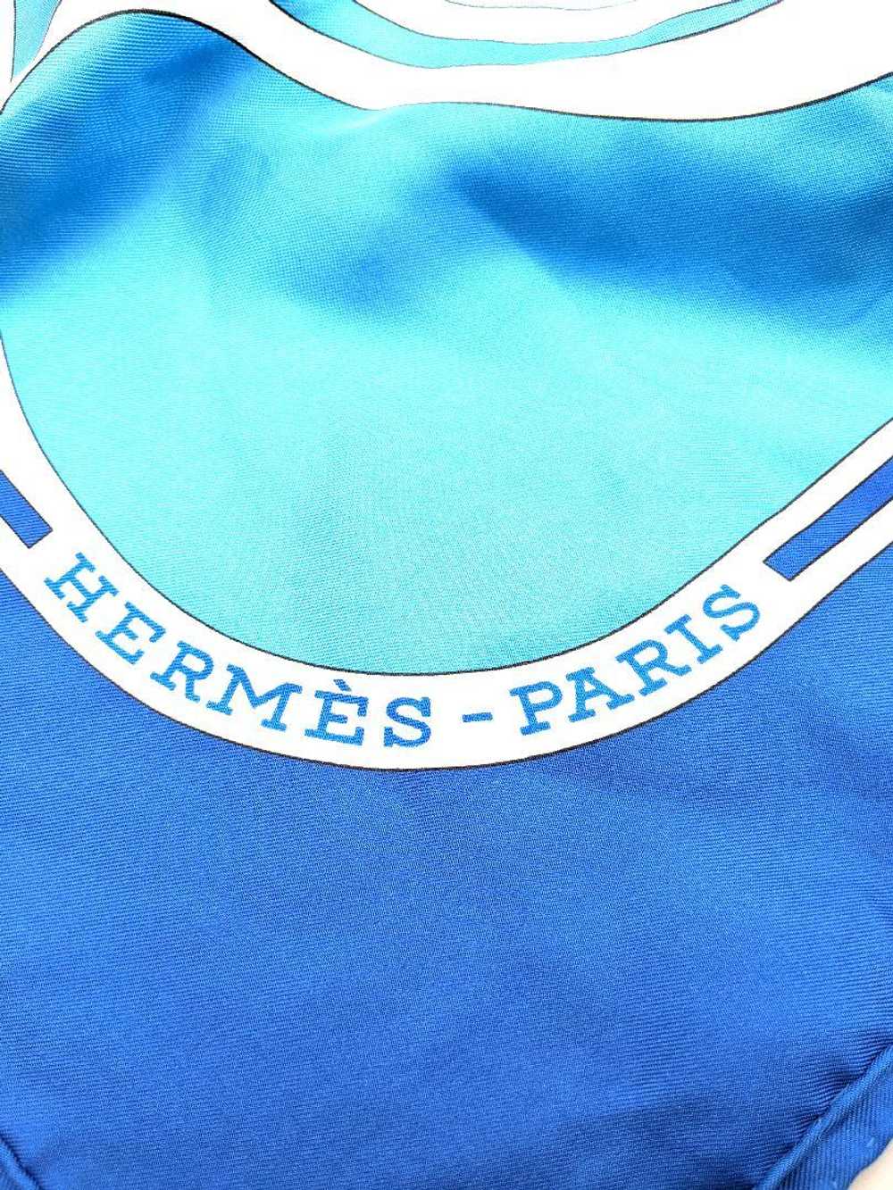 [Used Scarf] 5 Scarf Hermes Kare90 Blue Bandana - image 3