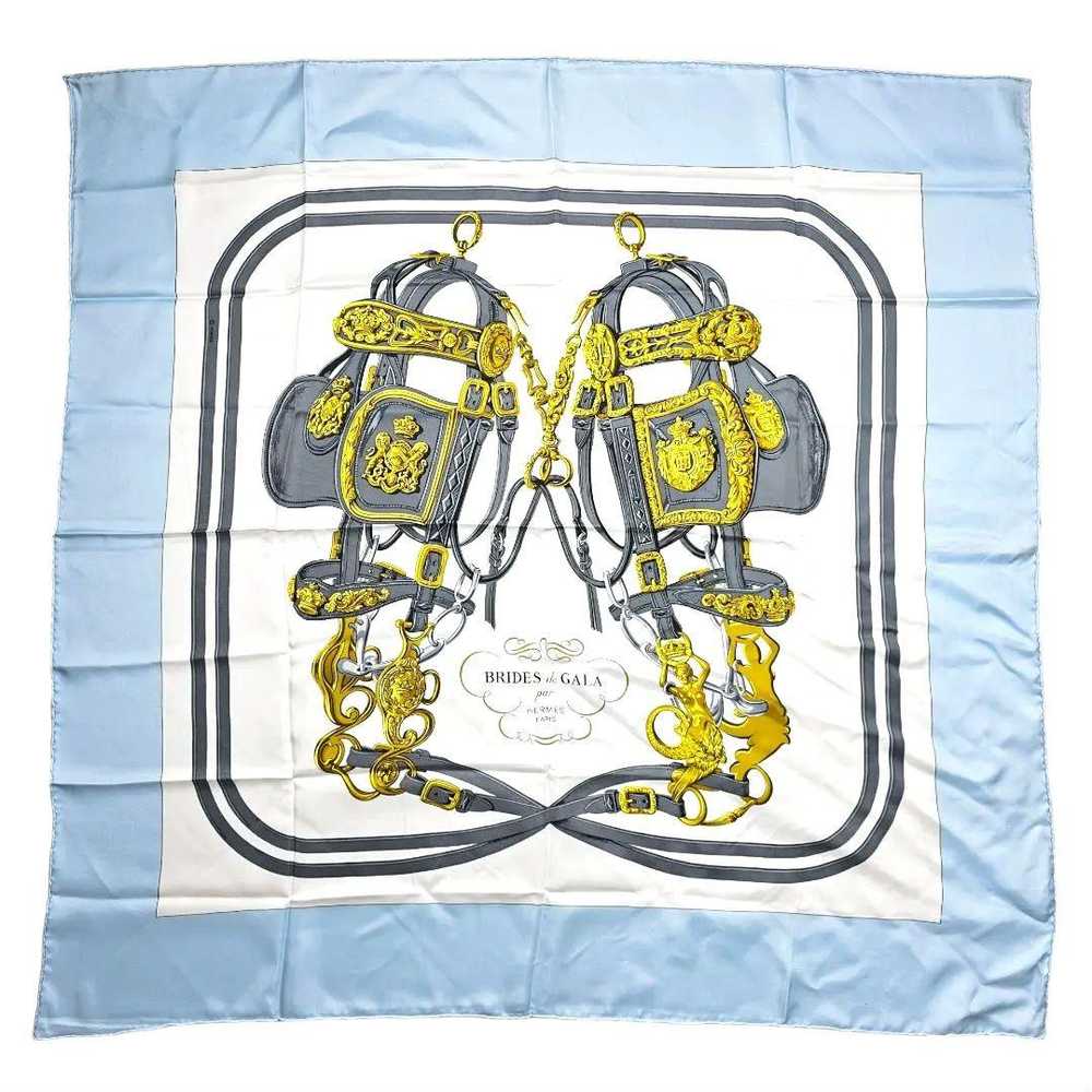 [Used Scarf] Hermes Carre90 Ceremony Bridle Scarf - image 2