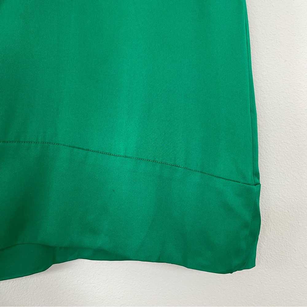 Diane Von Furstenberg Kelly Green Silk Ruffle Min… - image 5