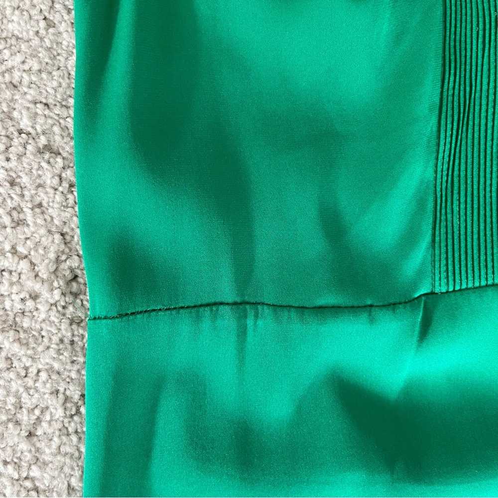 Diane Von Furstenberg Kelly Green Silk Ruffle Min… - image 9