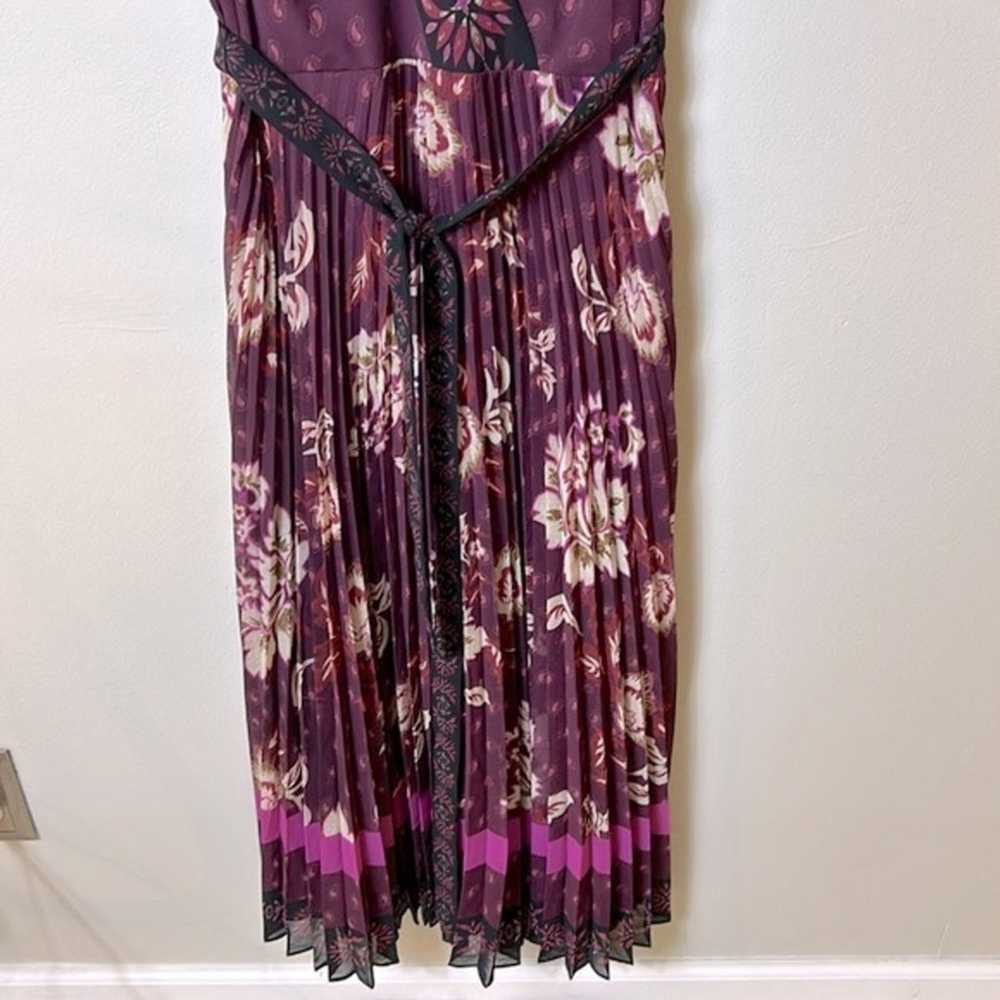 NEW WHBM Sleeveless Mixed-Print pleated skirt Mid… - image 7