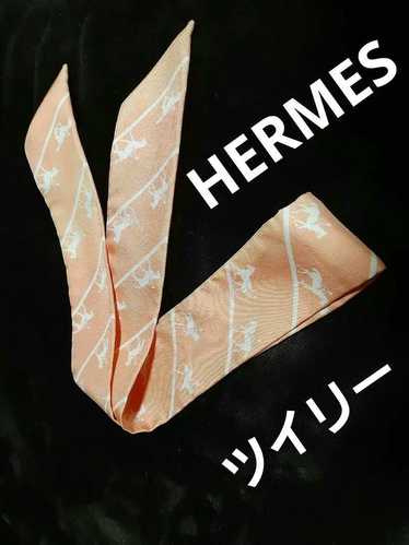 [Used Scarf] Hermes Twilly Horse Popular Scarf Ora