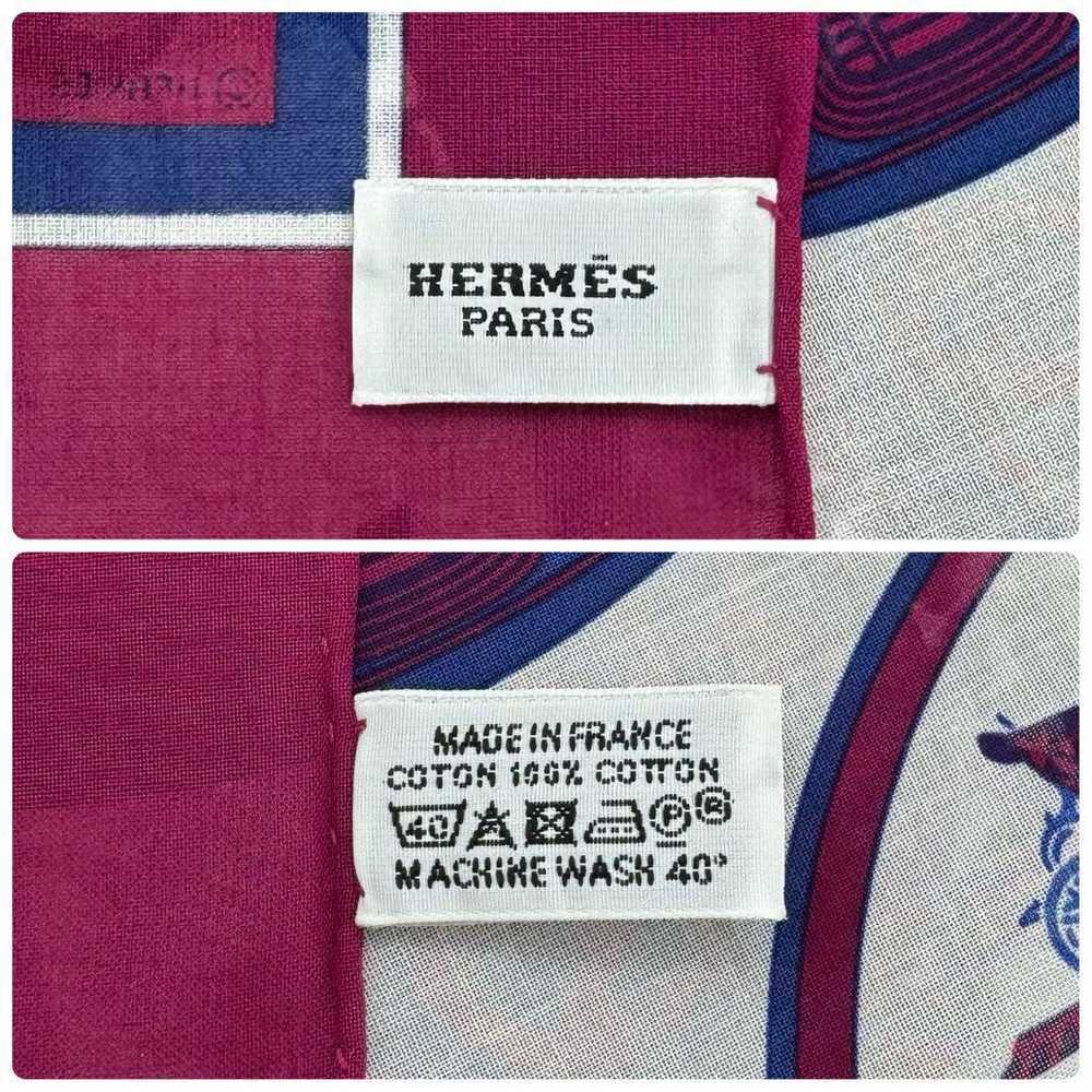 [Used Scarf] Hermes Handkerchief Scarf Cotton Car… - image 10
