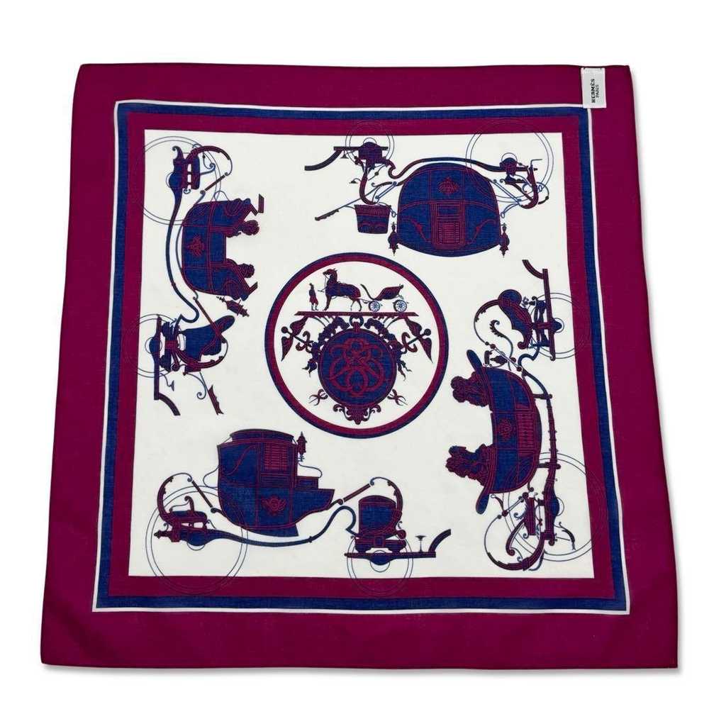 [Used Scarf] Hermes Handkerchief Scarf Cotton Car… - image 3