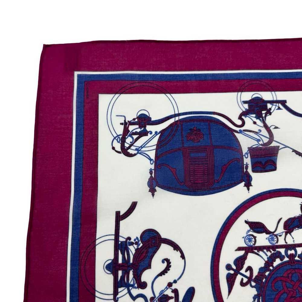 [Used Scarf] Hermes Handkerchief Scarf Cotton Car… - image 4