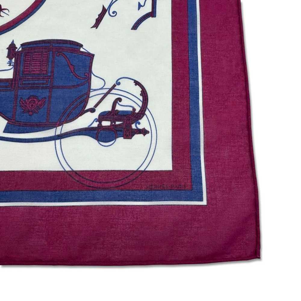 [Used Scarf] Hermes Handkerchief Scarf Cotton Car… - image 7