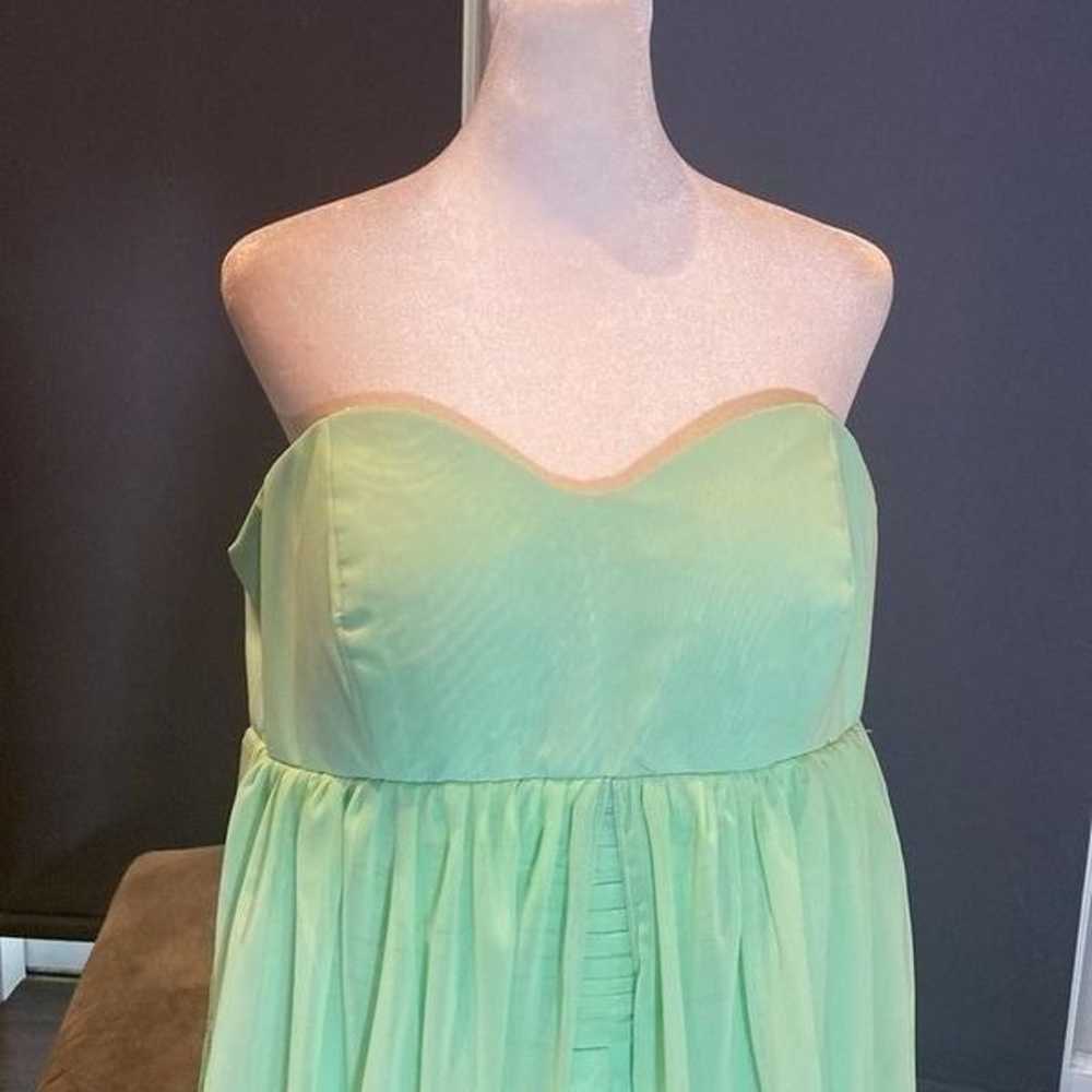 Women’s Full Length Sleeveless Green Chiffon Dres… - image 3