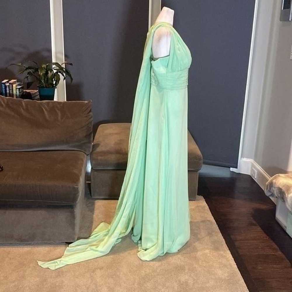Women’s Full Length Sleeveless Green Chiffon Dres… - image 8