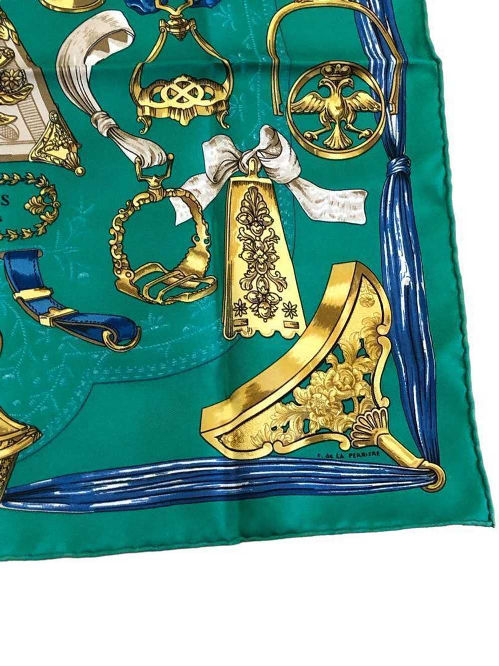 [Used Scarf] Hermes Scarf Carre 40 Etriers Green … - image 4