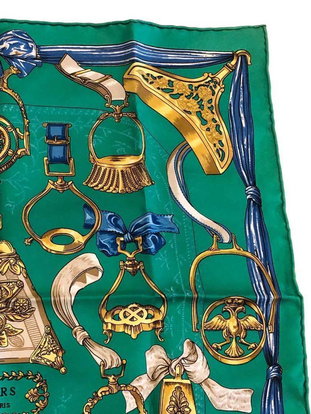 [Used Scarf] Hermes Scarf Carre 40 Etriers Green … - image 6