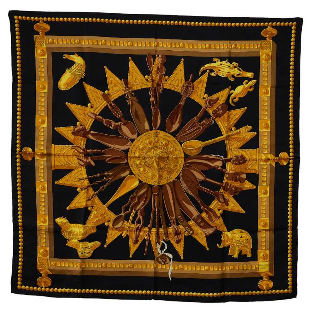 [Used Scarf] Hermes Carre 90 Cuillers D'Afrique A… - image 1