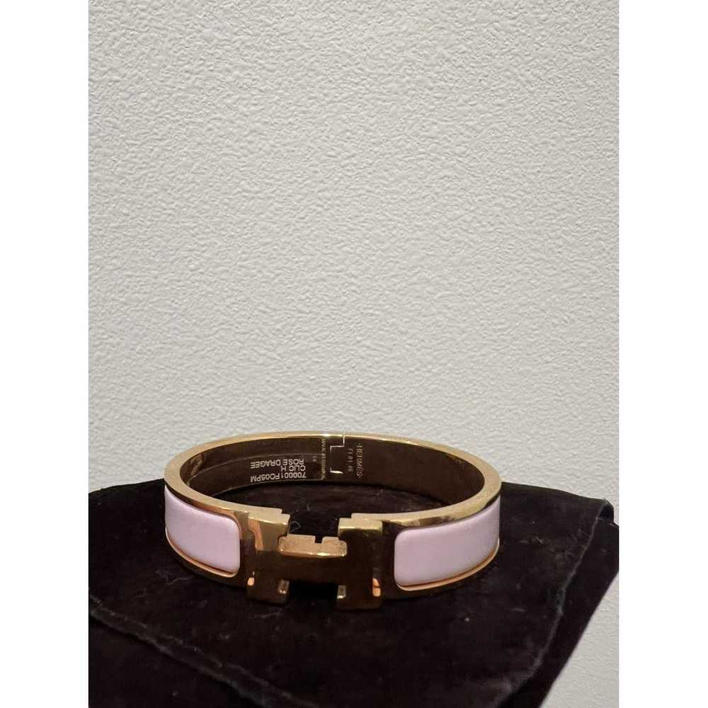 Hermès Clic H pink gold bracelet - image 10