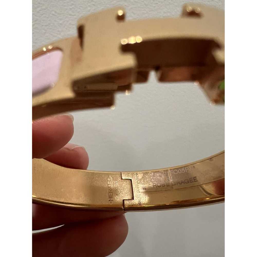 Hermès Clic H pink gold bracelet - image 8
