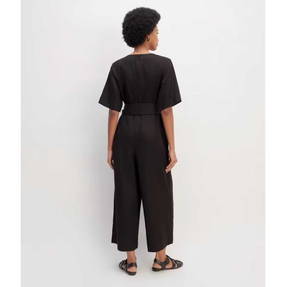 Everlane The Linen Cross-Front Jumpsuit Black Siz… - image 10