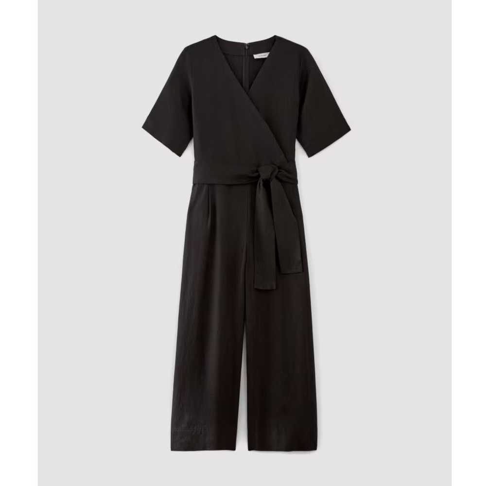 Everlane The Linen Cross-Front Jumpsuit Black Siz… - image 11