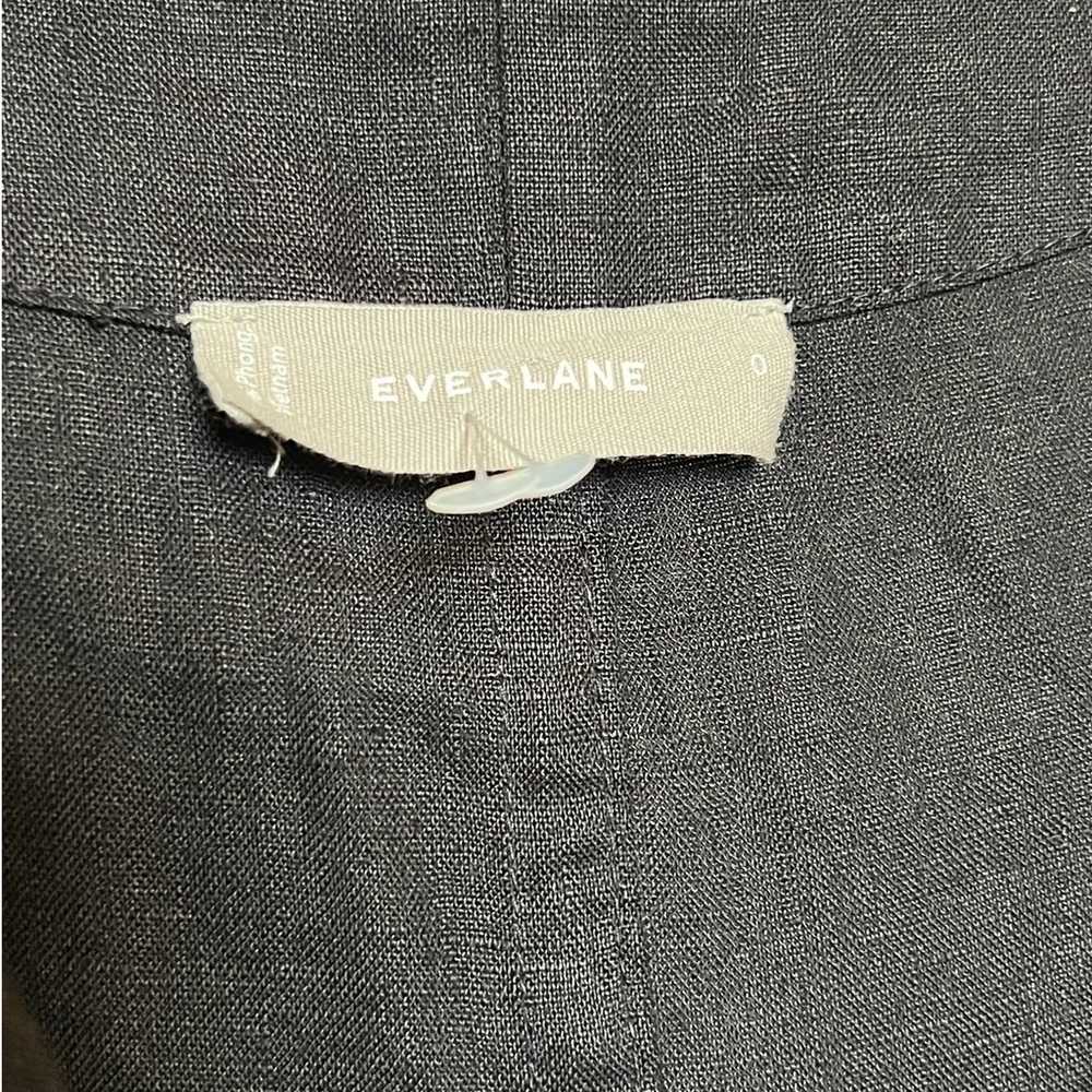 Everlane The Linen Cross-Front Jumpsuit Black Siz… - image 4