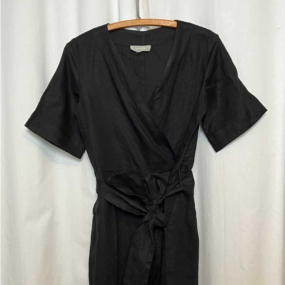 Everlane The Linen Cross-Front Jumpsuit Black Siz… - image 6