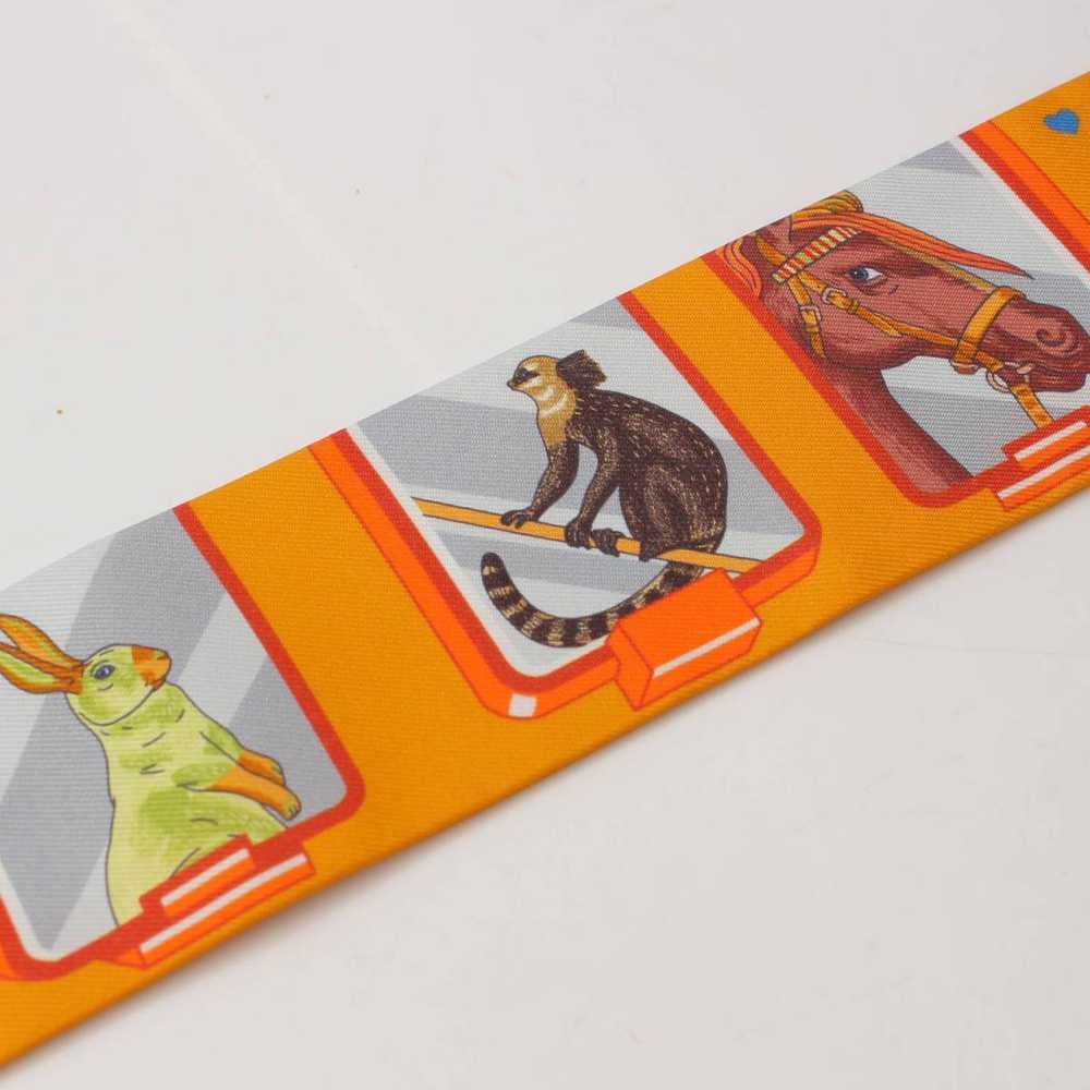 [Used Scarf] Hermes Twilly Story Silk Scarf Orang… - image 6