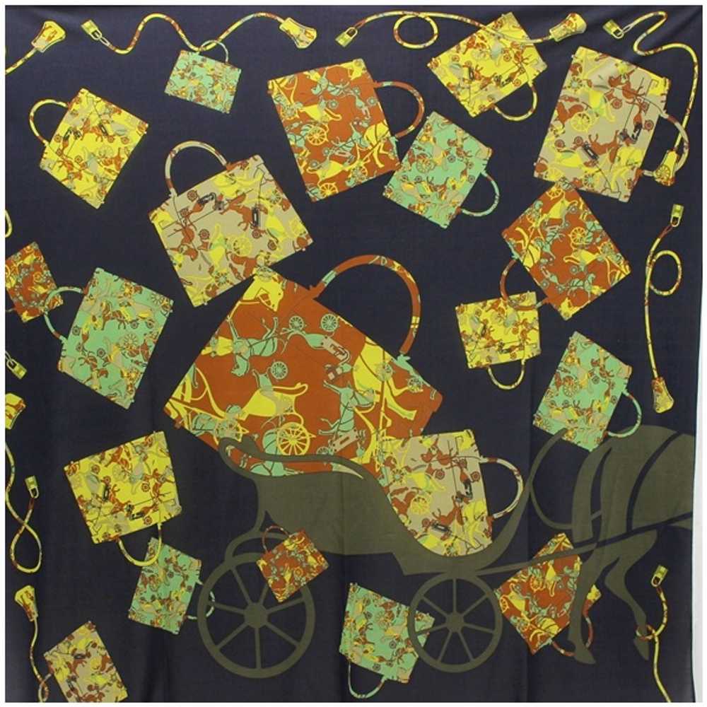 [Used Scarf] Hermes Silk Scarf Cale90 Kelly En Ca… - image 1