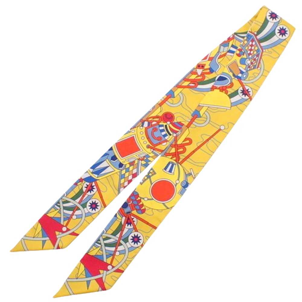 [Used Scarf] Hermes Odyssey Twilly Jaune Vif/Bleu… - image 2