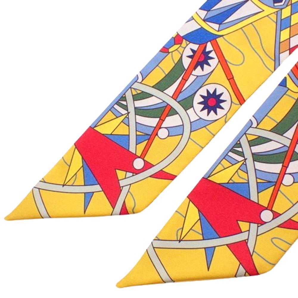 [Used Scarf] Hermes Odyssey Twilly Jaune Vif/Bleu… - image 3