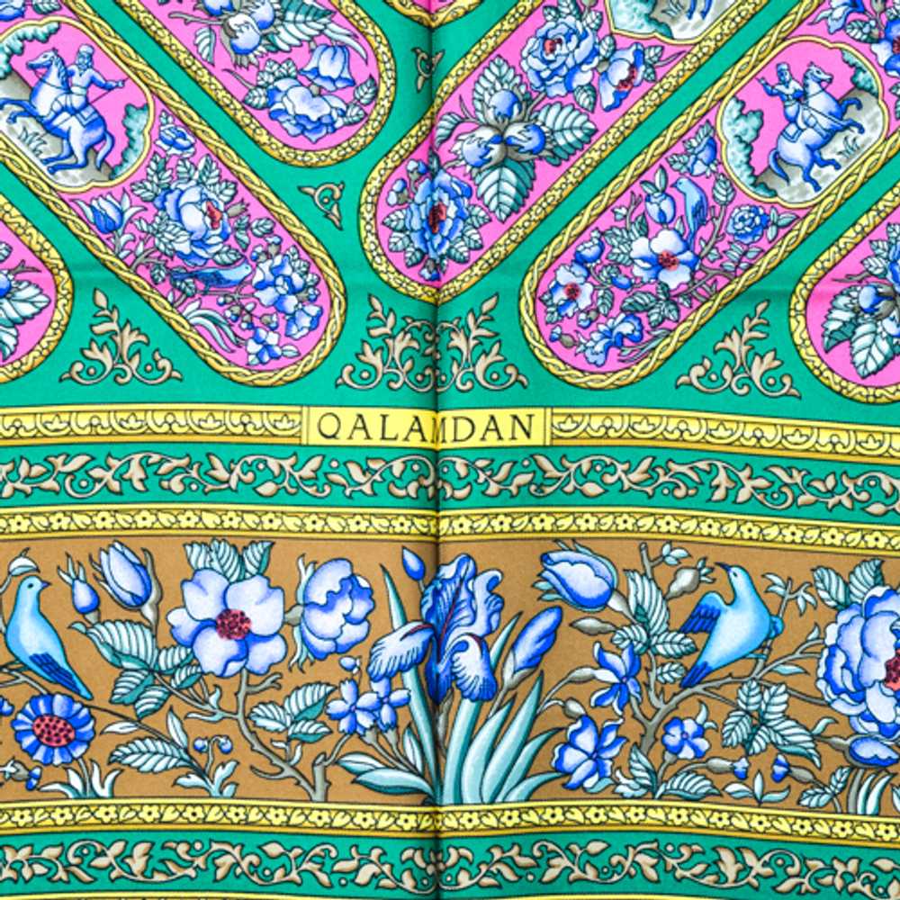 [Used Scarf] Hermes Scarf Kare90 Silk Qalamdan Fl… - image 2