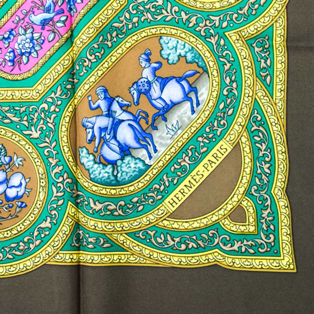 [Used Scarf] Hermes Scarf Kare90 Silk Qalamdan Fl… - image 3