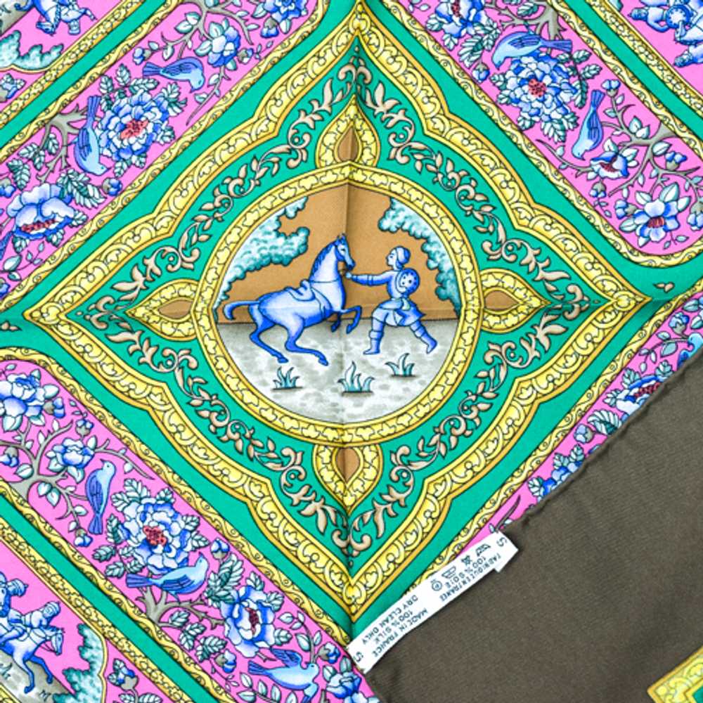 [Used Scarf] Hermes Scarf Kare90 Silk Qalamdan Fl… - image 5