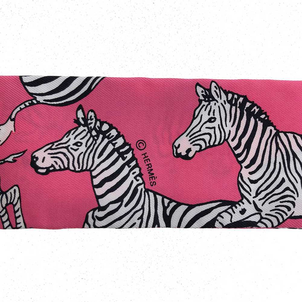 [Used Scarf] Hermes Twilly Les Zebres 063265S 04 … - image 5