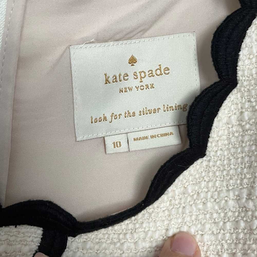 Kate Spade - Ivory Textured Sheath Dress w/ Scall… - image 3