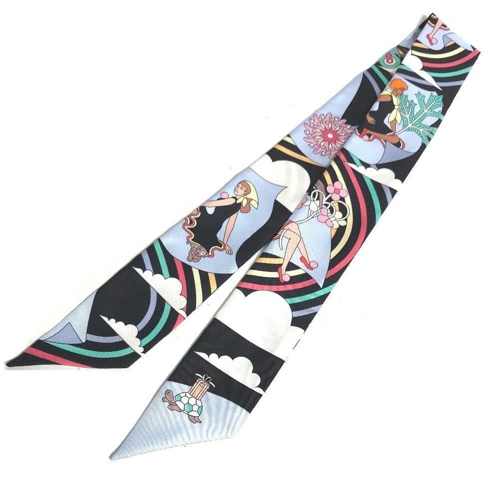 [Used Scarf] Hermes Flying Carres Volants Twilly … - image 9