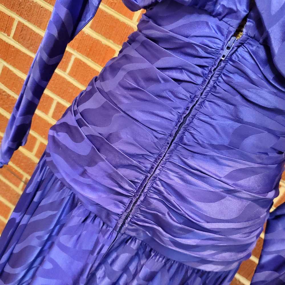 A J Bari Blue Zebra Jacquard Vintage Silk Drop Wa… - image 10