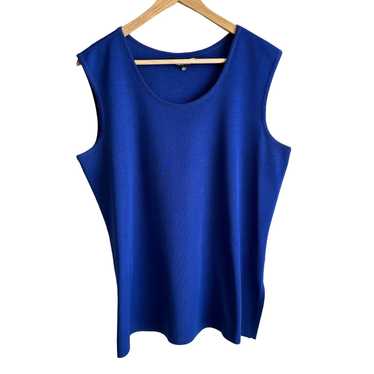 Misook Double Scoop Neck Knit Tank Top Shell L - image 1