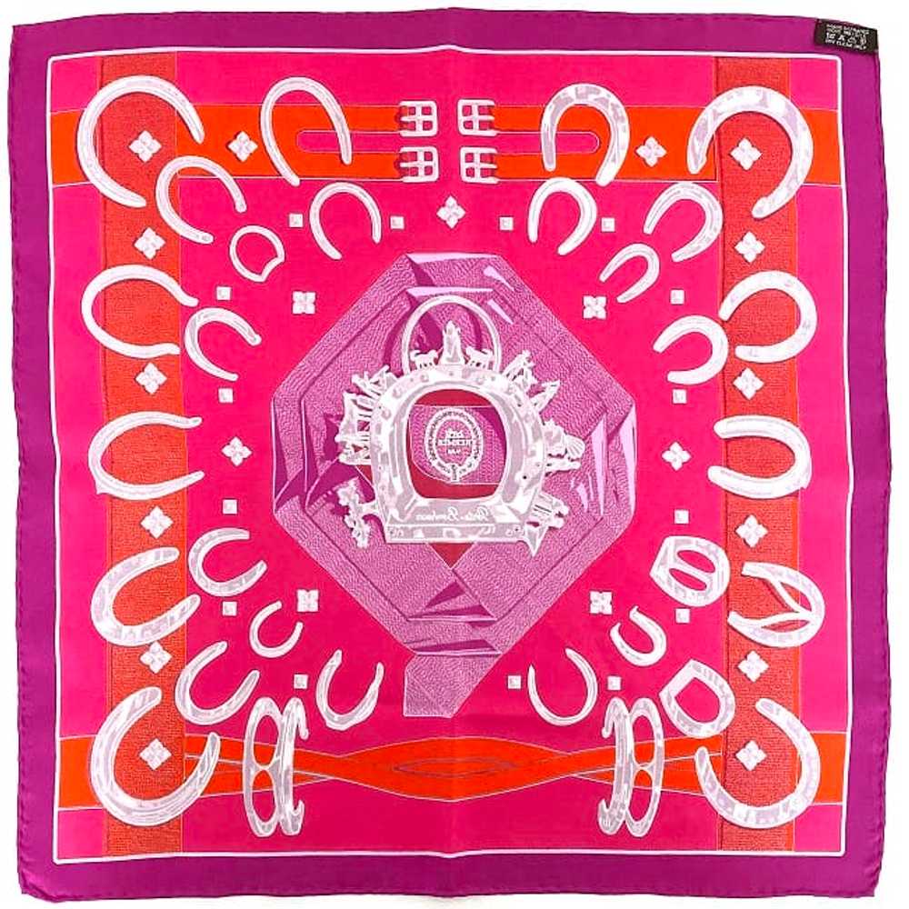 [Used Scarf] Hermes Mini Scarf Petit Carre Red Pi… - image 2