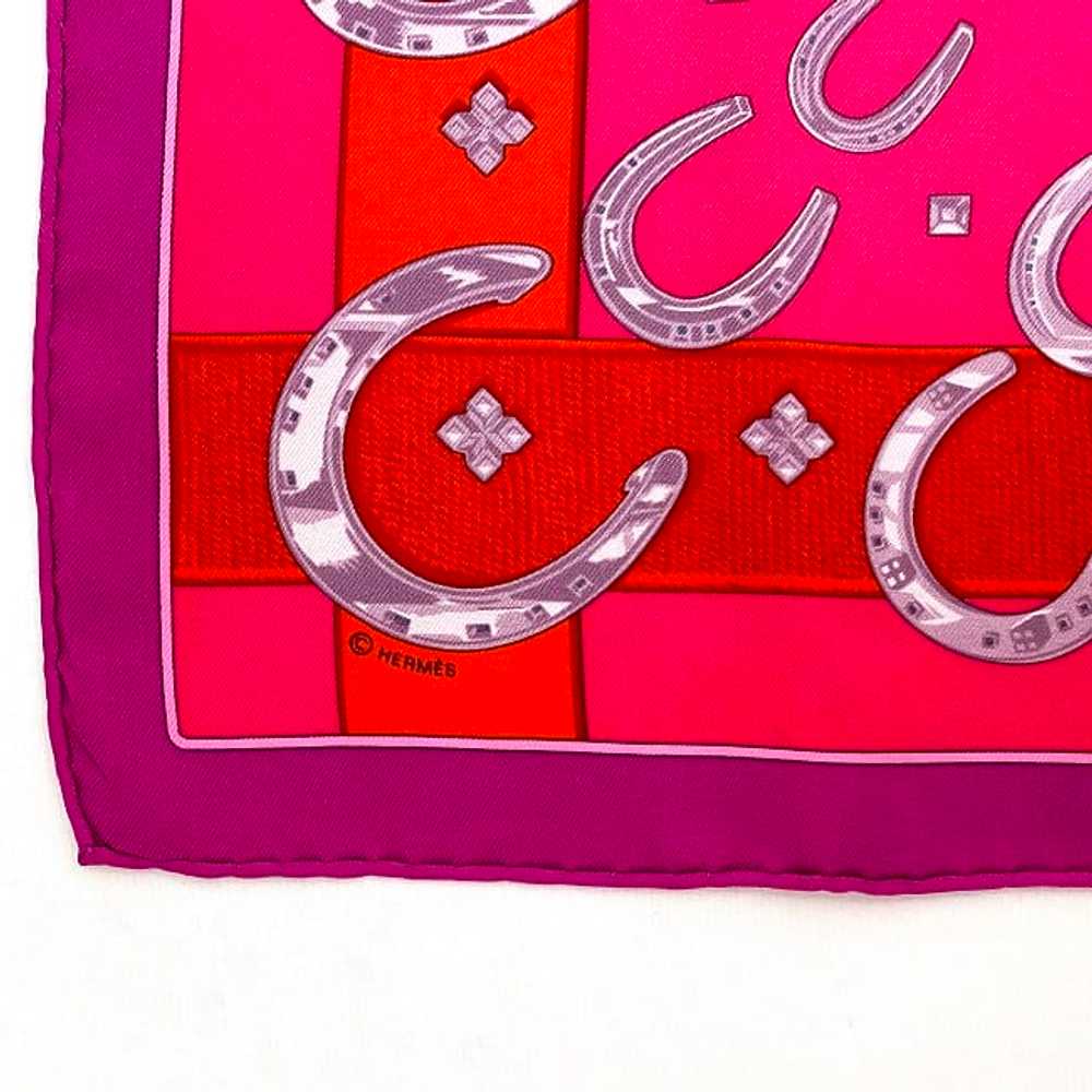 [Used Scarf] Hermes Mini Scarf Petit Carre Red Pi… - image 4
