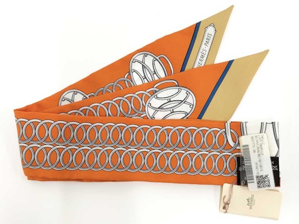 [Used Scarf] Used Hermes Twilly Ribbon Scarf Silk… - image 6