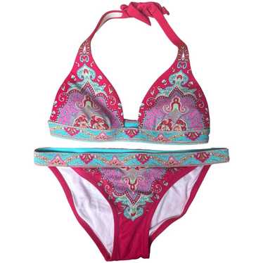 Victoria Secret Blue Pink Paisley 2PC Bikini Swim… - image 1