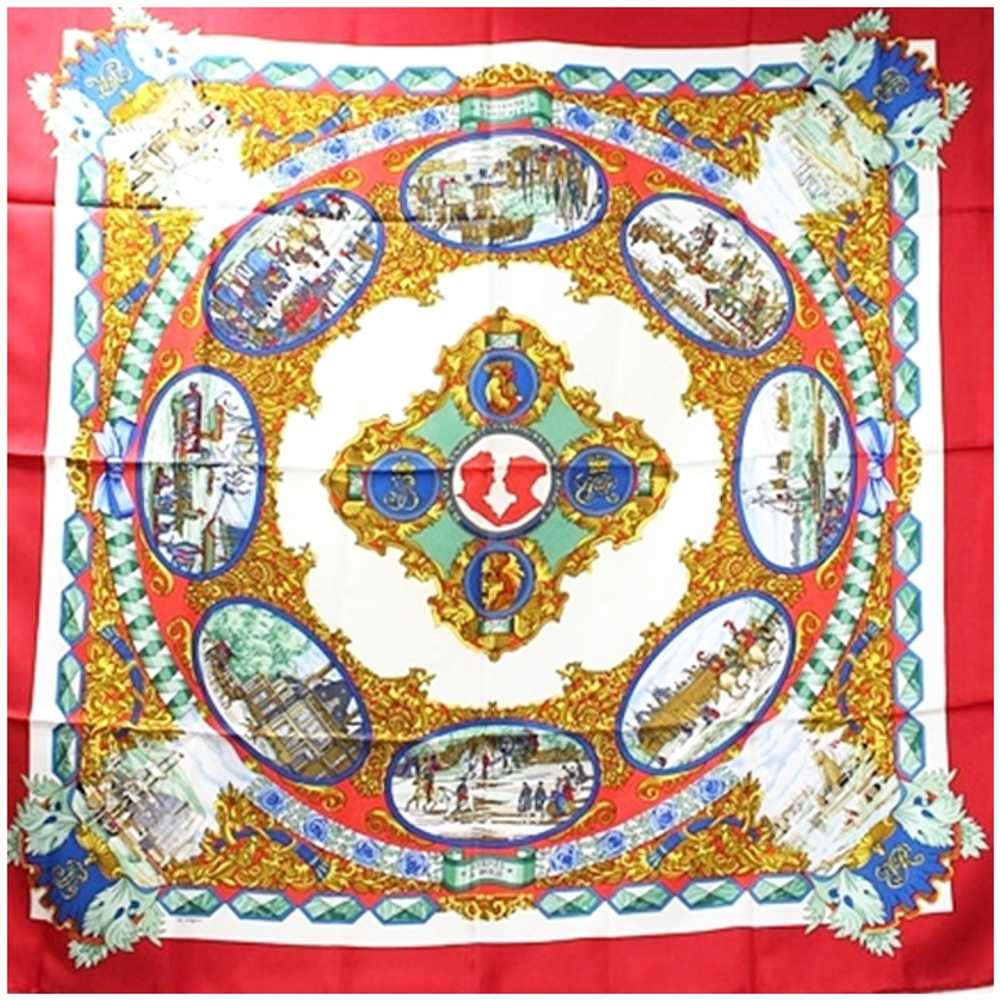 [Used Scarf] Hermes Silk Scarf Carre90 L'Entente … - image 1