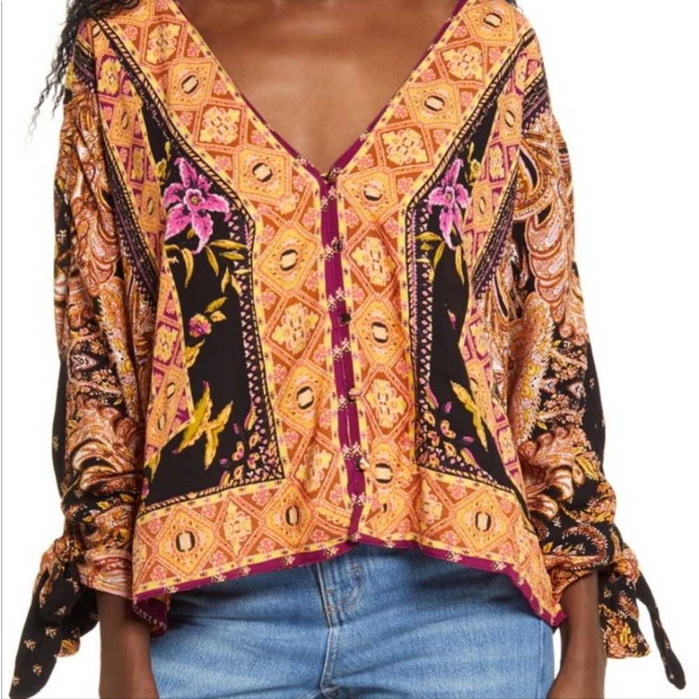 Free People Catch Me If You Can Floral Blouse siz… - image 3