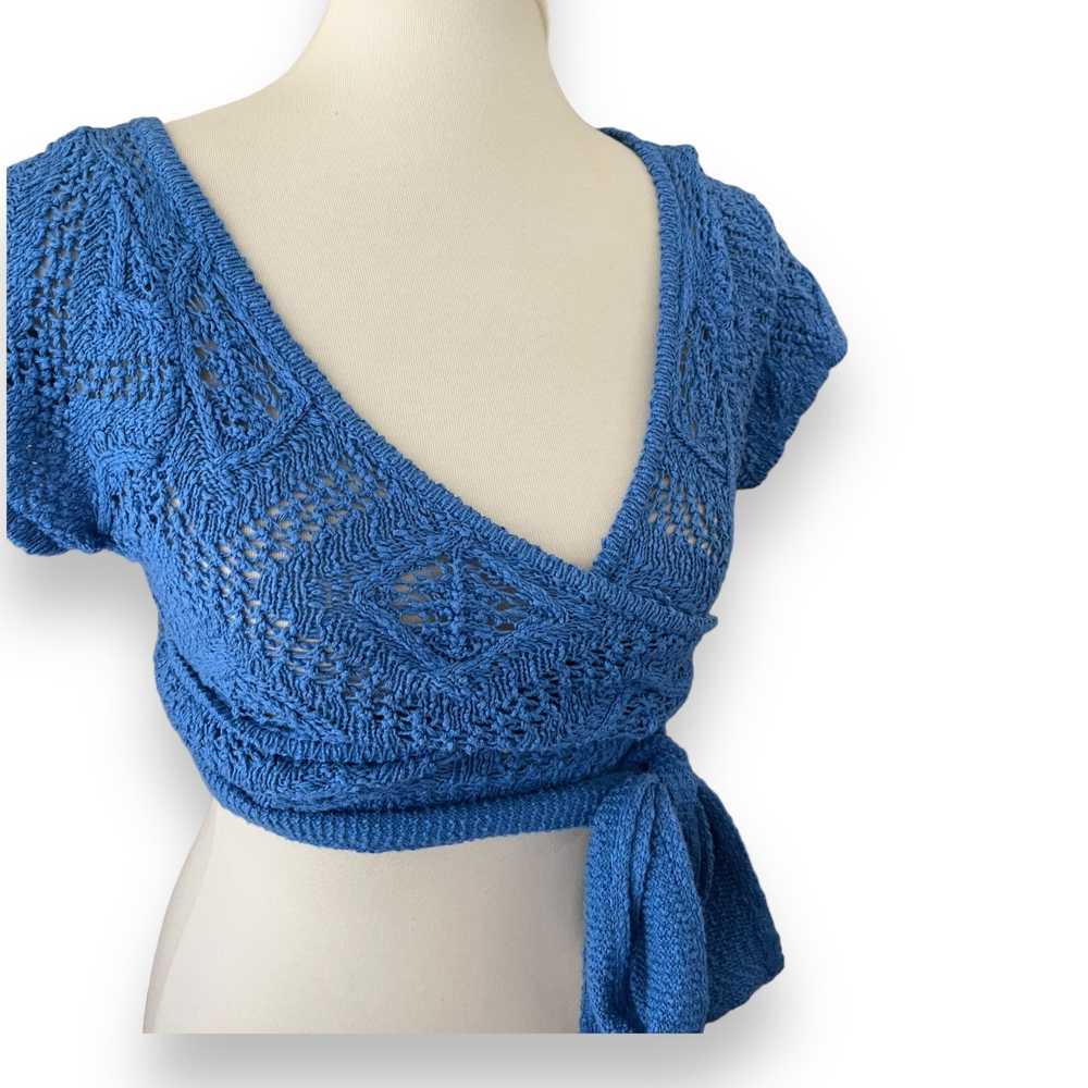 Urban Outfitters Blue Bolero Crochet Wrap Top Siz… - image 2