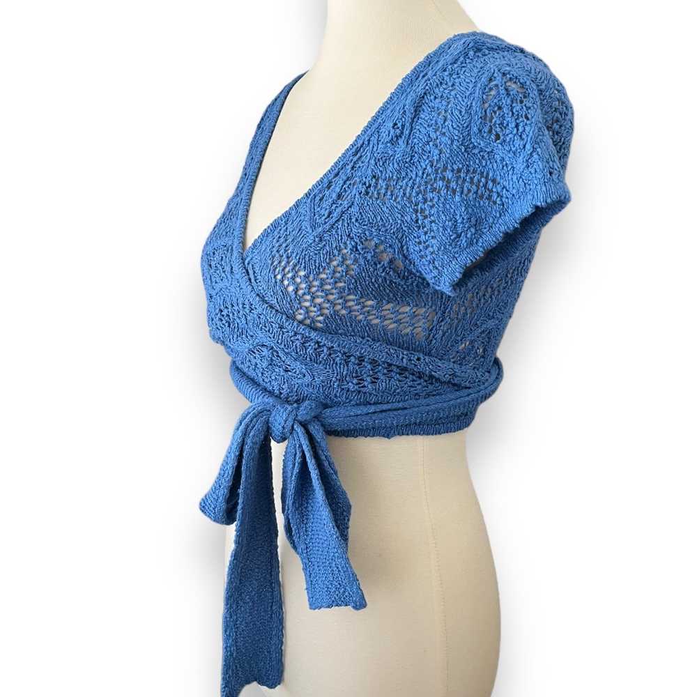 Urban Outfitters Blue Bolero Crochet Wrap Top Siz… - image 3