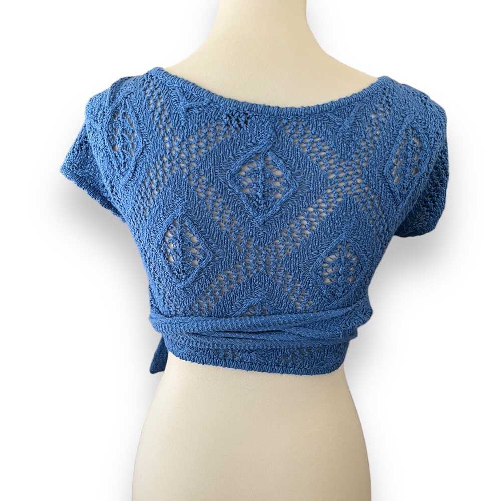 Urban Outfitters Blue Bolero Crochet Wrap Top Siz… - image 4