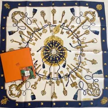 [Used Scarf] Used Hermes Carre90 Scarf Les Cles K… - image 1