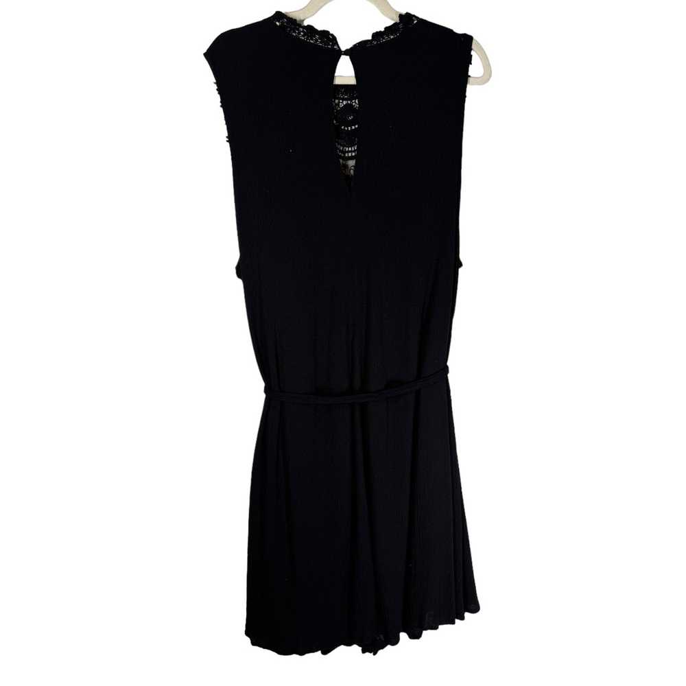 Torrid Mini Crinkle Gauze Crochet Dress Black 4X … - image 9