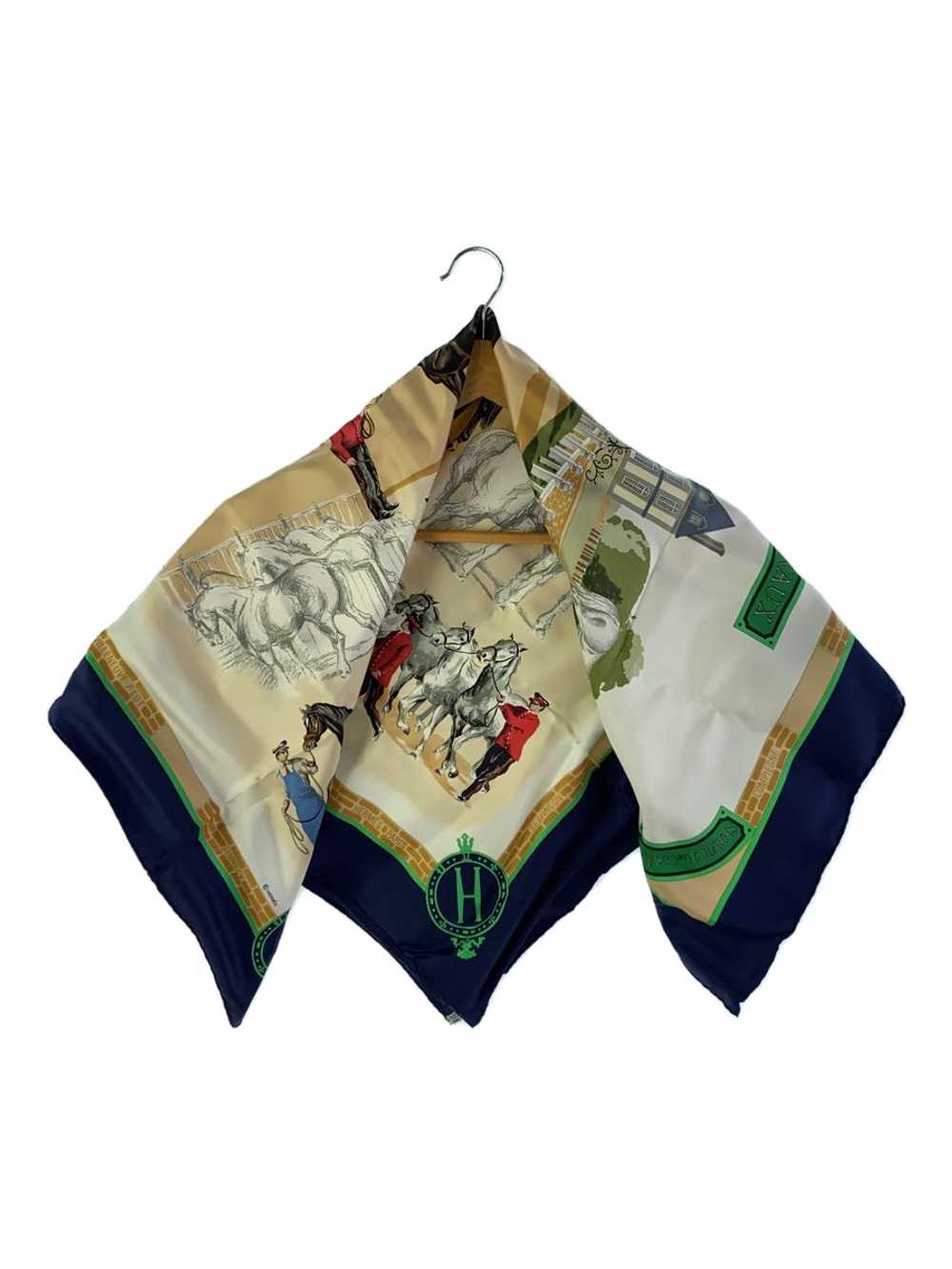 [Used Scarf] Used Hermes Scarf/Silk/Grn/Allover P… - image 1