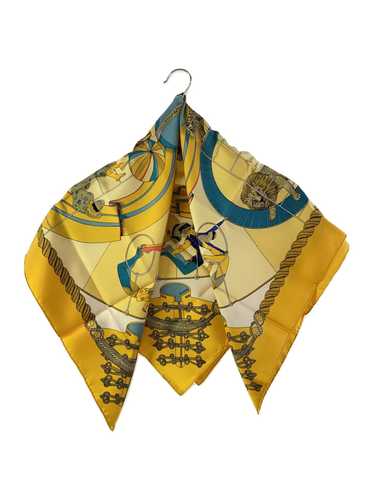 [Used Scarf] Used Hermes Scarf/Silk/Ylw/Allover P… - image 1