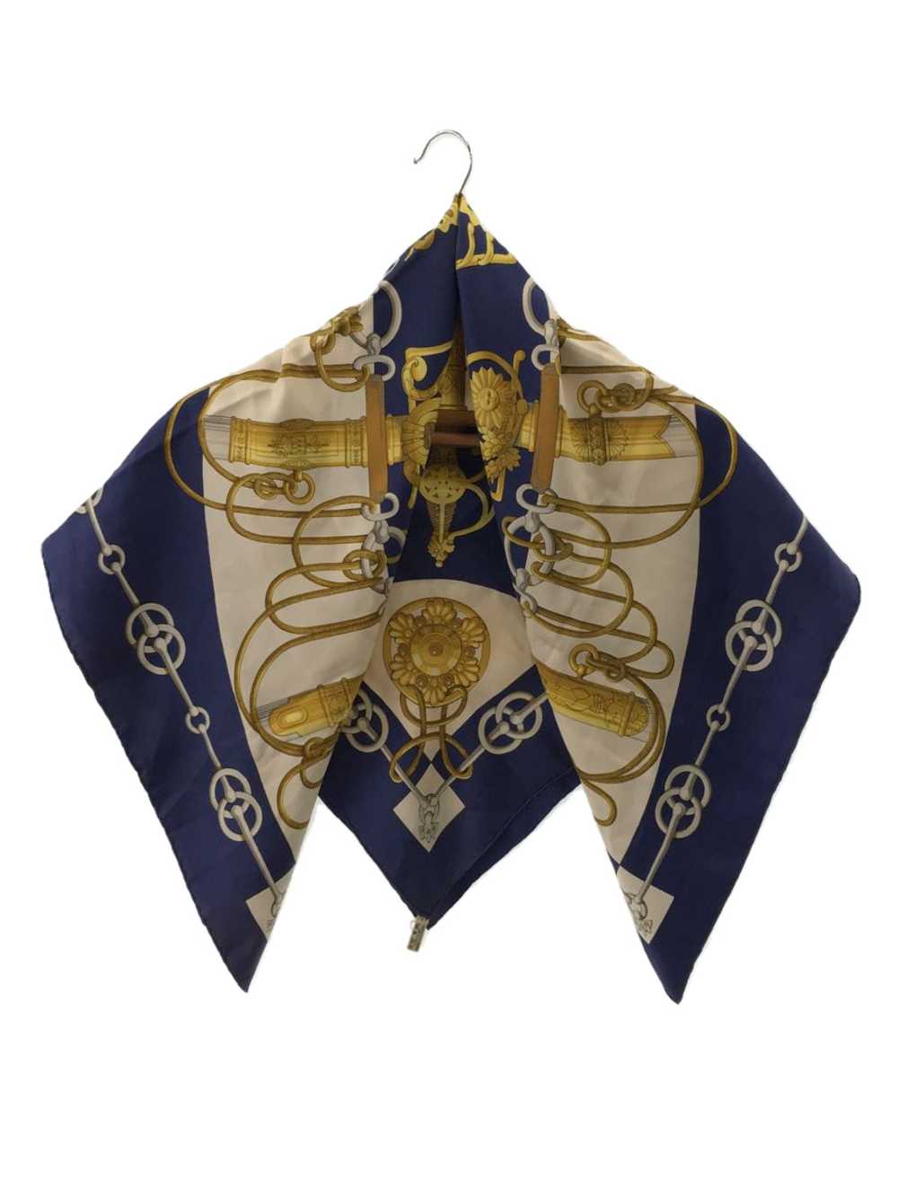 [Used Scarf] Used Hermes Scarf/Silk/Nvy/Allover P… - image 1